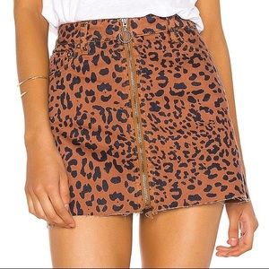Leopard Zip Up Skirt